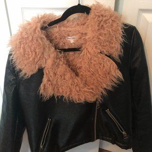 Black faux leather Jacket Sunset and Spring Medium